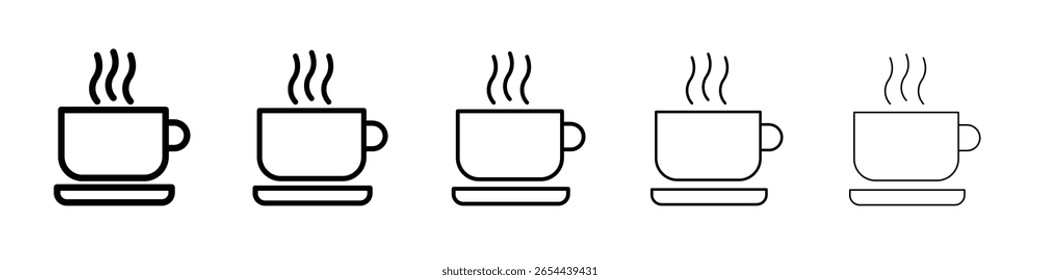 Coffee cup icon flat illustration set logo