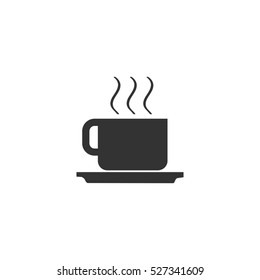 Coffee cup icon flat. Illustration isolated vector sign symbol