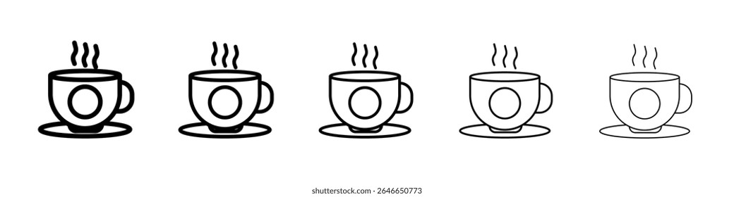 coffee cup icon flat simple outline logo