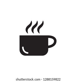 Coffee Cup Icon In Flat Style Vector Icon For Apps, UI, Websites. Black Icon Vector Illustration.