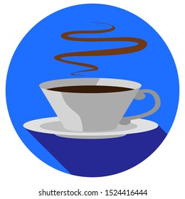 Coffee cup icon flat style vector kitchen utensil