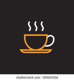 coffee cup icon in flat style