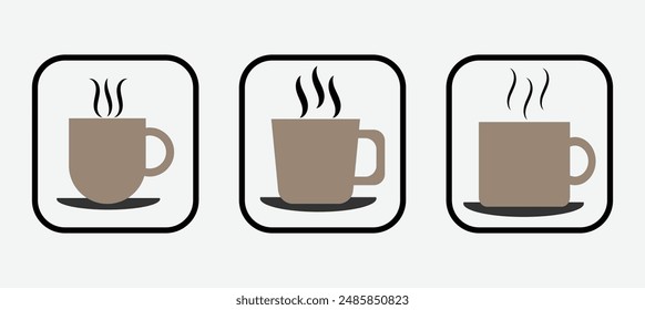 Coffee cup icon. Cup of coffee icon. Cup flat icon. Thin line signs for design logo, visit card, etc. Single high-quality outline symbol for web design or mobile app. 