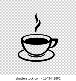 coffee cup icon flat vector on transparent background