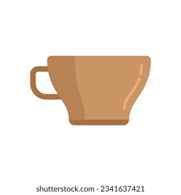 Coffee cup icon flat vector. Hot cafe mug. Morning espresso isolated