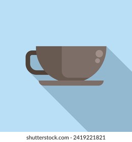 Coffee cup icon flat vector. Service airplane. Relax luxury seat