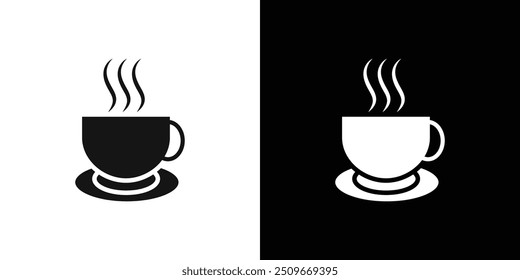 Coffee cup icon Flat vector set outline