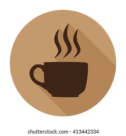 coffee cup icon flat vector illustration sign/symbol/sticker. For mobile user interface