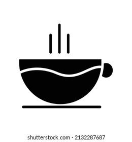 Coffee cup icon. glyph style. silhouette. suitable for drink icon. simple design editable. Design template vector