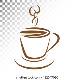 Coffee cup icon. Graphic design for printed materials, websites and posts on the Internet.