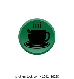 coffee cup icon with green circle background