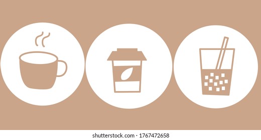 Coffee cup icon , Hot and cold coffee cup illustration,