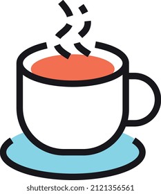 Coffee cup icon. Hot drink sign. Tea mug with smoke