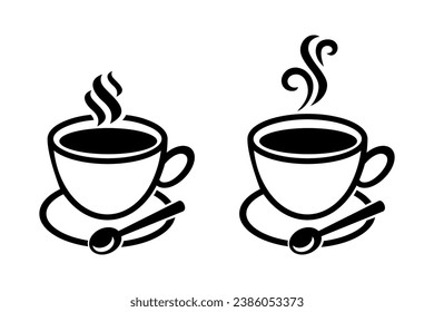 Coffee cup icon. Cup of hot drink, mug of coffee, tea etc. Coffee cup with steam vector icon.