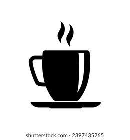 Coffee cup icon. Cup of hot drink, mug of coffee, tea etc. Coffee cup with steam vector icon.