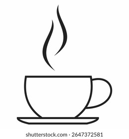 Coffee cup icon. Hot drink icon. Cup coffee with steam. Flat style. Vector Illustration. Vector Graphic.