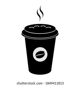 Coffee cup icon. Hot drinks glasses symbols. Flat icons on white. Vector illustration