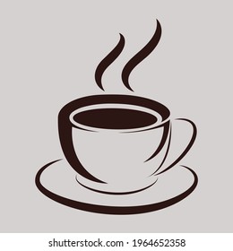 Coffee cup icon. hot coffee logo isolated on white background. Vector illustration.
