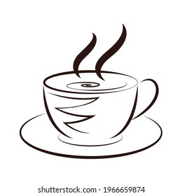 Coffee cup icon. hot coffee logo isolated on white background. Vector illustration.