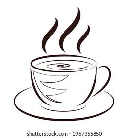Coffee cup icon. hot coffee logo isolated on white background. Vector illustration.