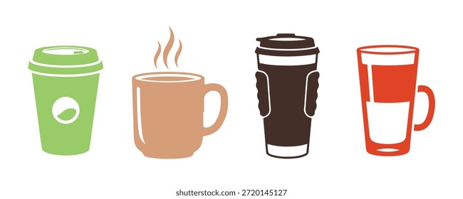 Coffee cup icon, hot and steamy. Paper coffee cup icon, set against a white backdrop.