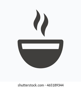Coffee cup icon. Hot tea drink symbol. Gray flat web icon on white background. Vector