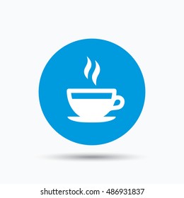 Coffee cup icon. Hot tea drink sign.