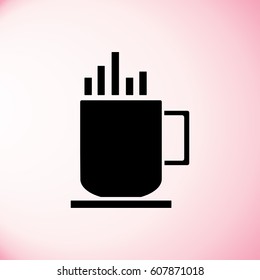 Coffee cup icon. Hot tea drink sign.