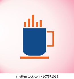 Coffee cup icon. Hot tea drink sign.