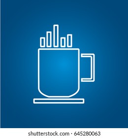 Coffee cup icon. Hot tea drink sign.