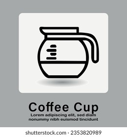 Coffee cup icon, hot coffee cup icon for use apps and websites vector illustration.