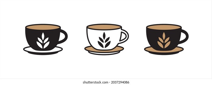 Coffee cup icon. Coffee cup icons vector set.