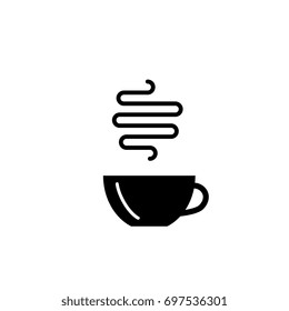 Coffee Cup Icon Iisolated on White Background. Hot drink with steam vector illustration