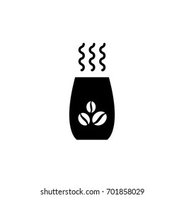 Coffee Cup Icon Iisolated on White Background. Hot drink with steam vector illustration