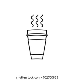 Coffee Cup Icon Iisolated on White Background. Hot drink with steam vector illustration