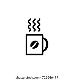 Coffee Cup Icon Iisolated on White Background. Hot drink with steam vector illustration