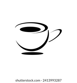 Coffee cup icon illustration on white background.