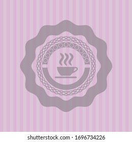 Kaffeebecher-Symbol auf rosafarbenem Hintergrund