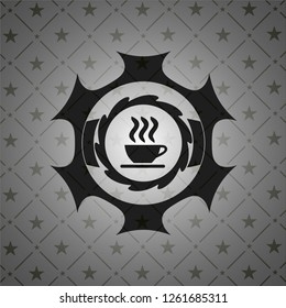 coffee cup icon inside black badge