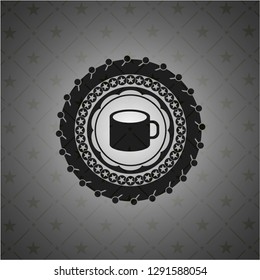 coffee cup icon inside black badge