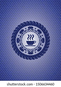 coffee cup icon inside jean background