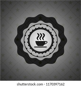 coffee cup icon inside retro style black emblem
