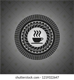 coffee cup icon inside retro style black emblem