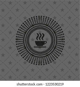 coffee cup icon inside retro style black emblem