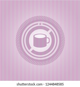coffee cup icon inside retro pink emblem
