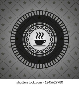 coffee cup icon inside retro style black emblem