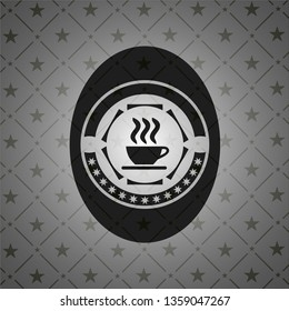 coffee cup icon inside retro style black emblem