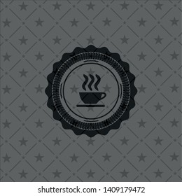 coffee cup icon inside retro style black emblem