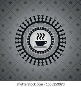 coffee cup icon inside retro style black emblem