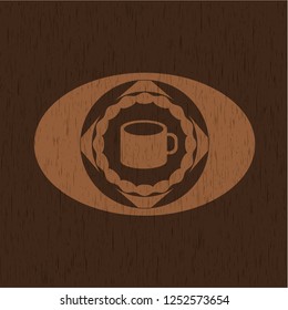coffee cup icon inside wood signboards